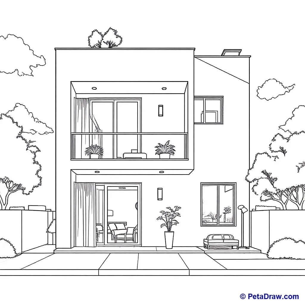 Modern House with Lush Greenery