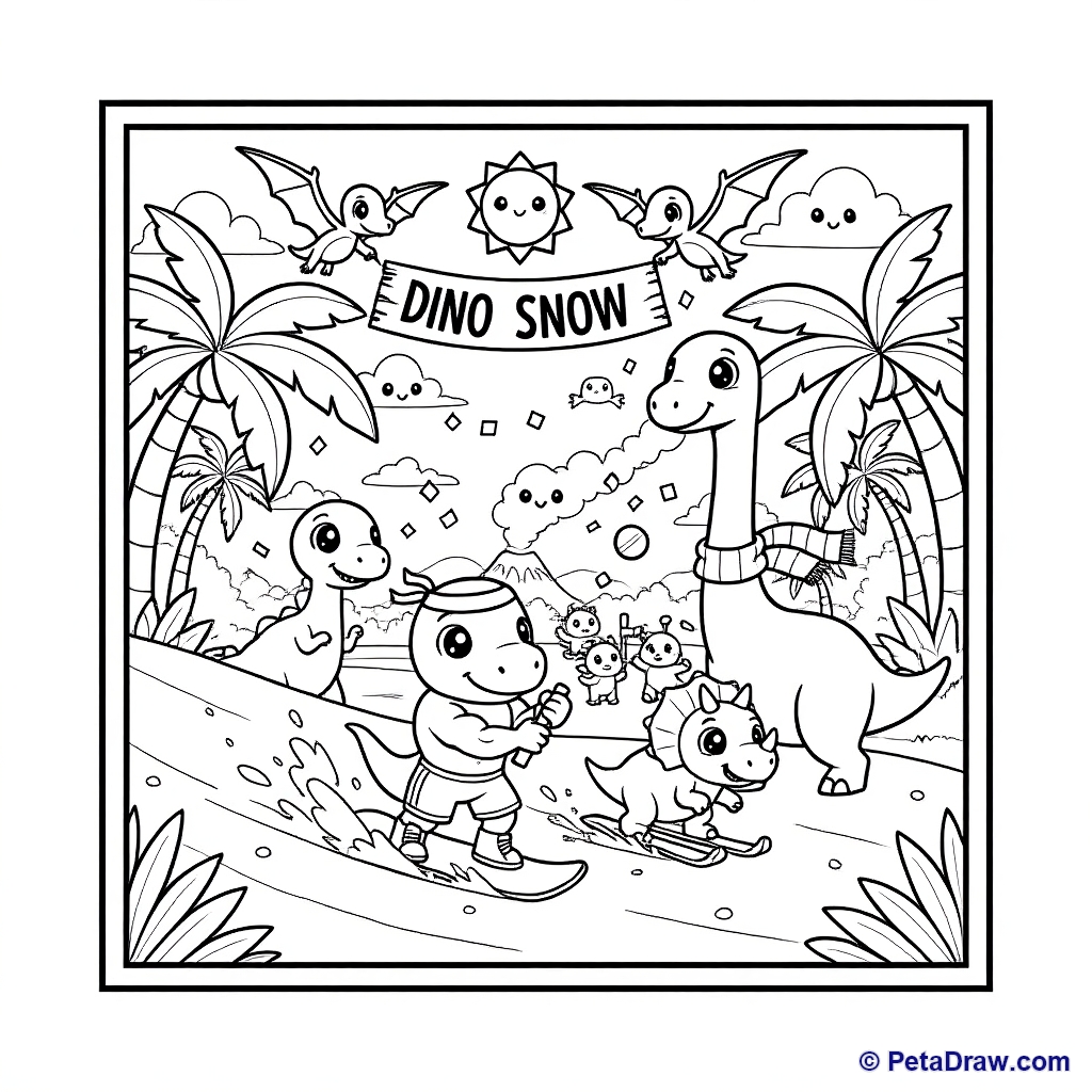 Dinosaurs Snow Fun