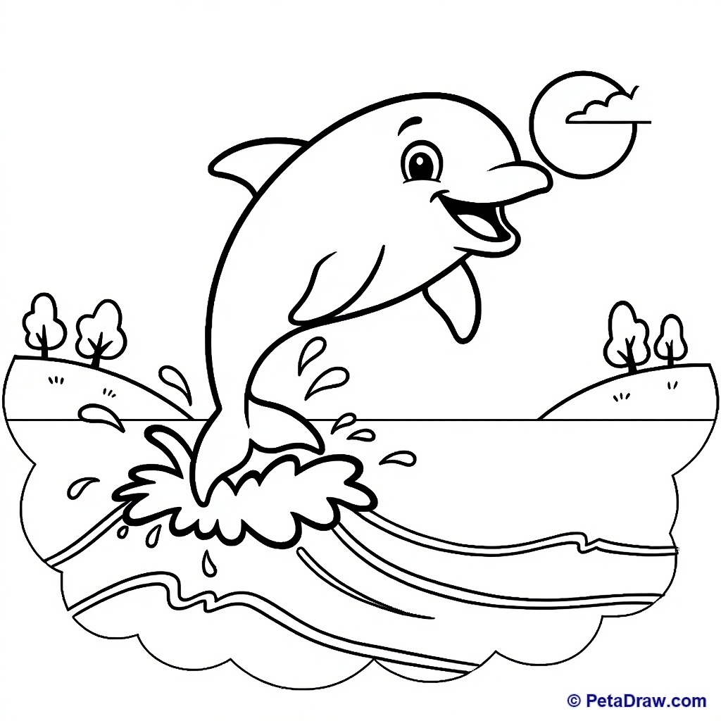 Dolphin jumping out of the water