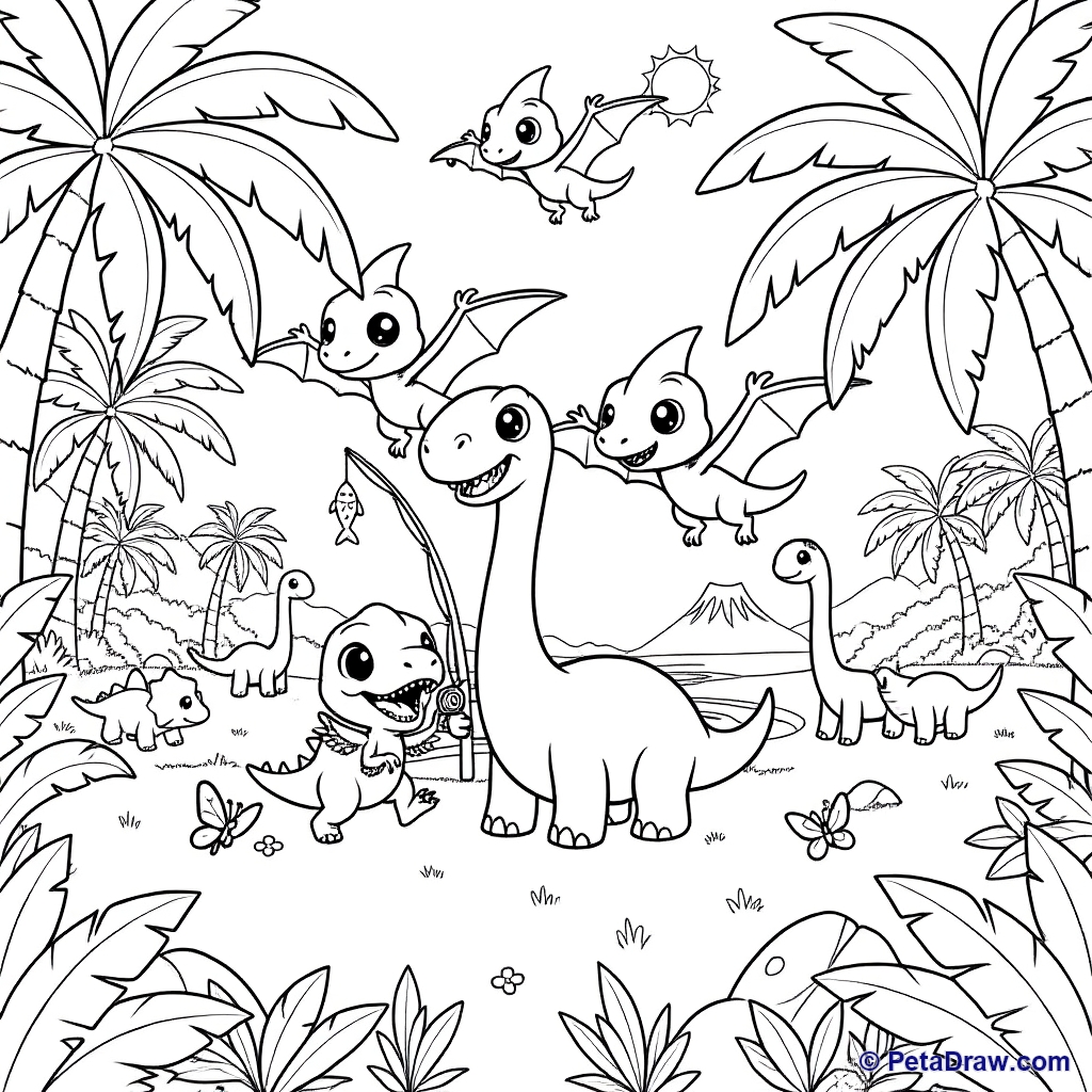 Dinosaurs having fun
