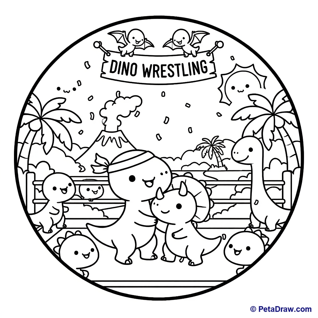 Cute dinosaurs playing