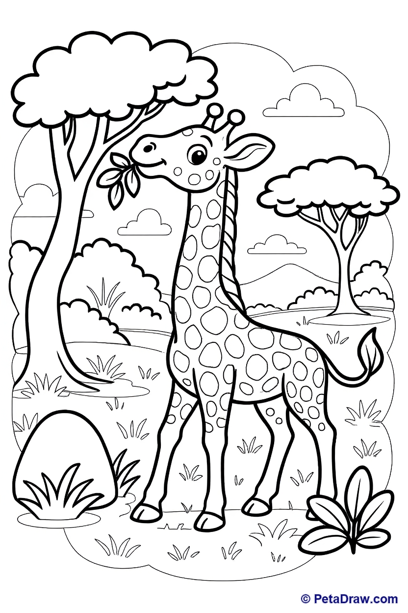 Giraffe in the savanna