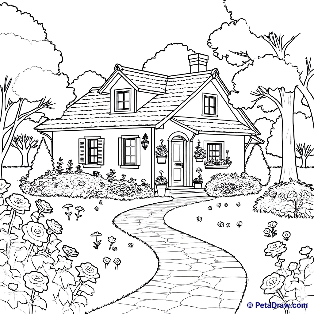 Cute house with a garden