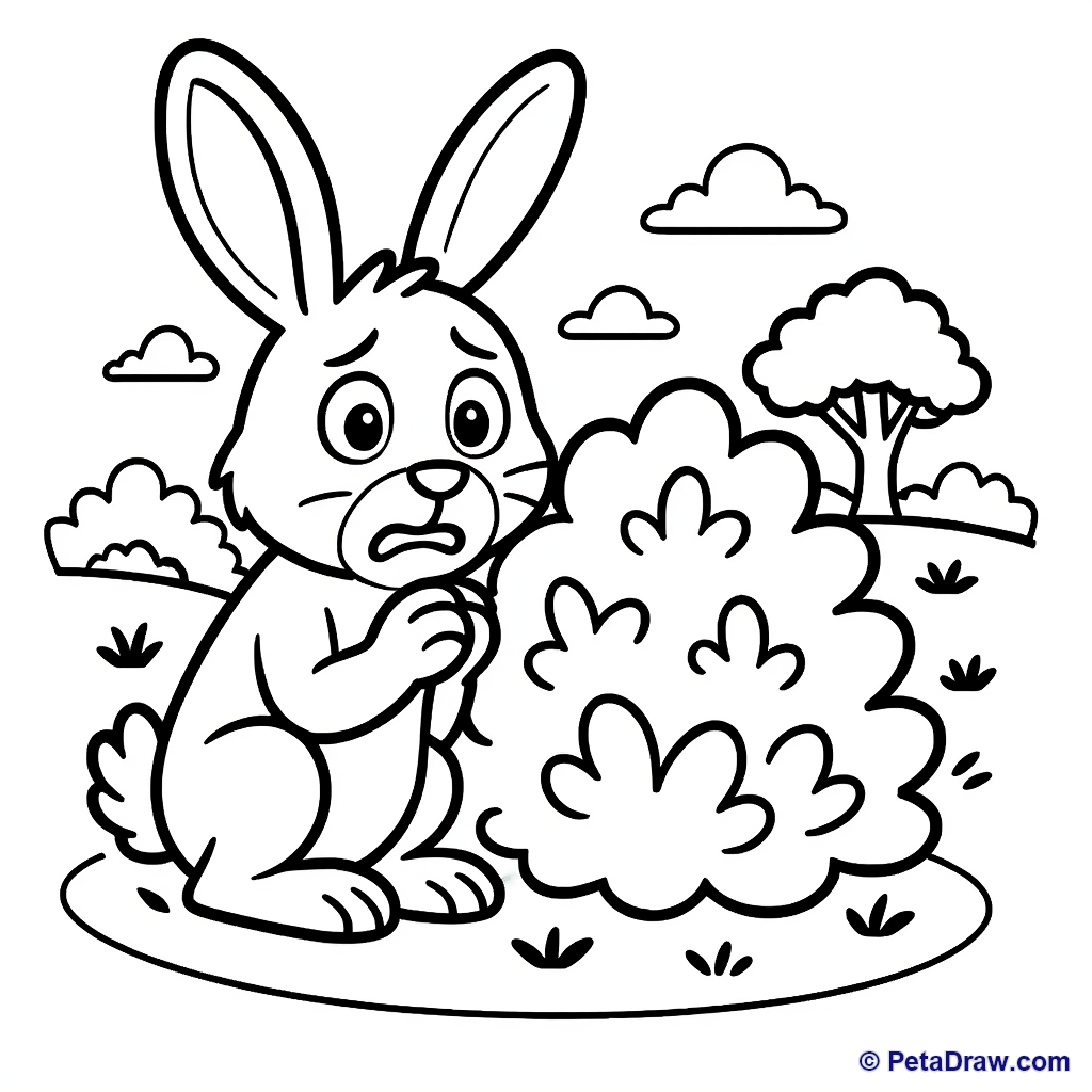 Rabbit near a bush