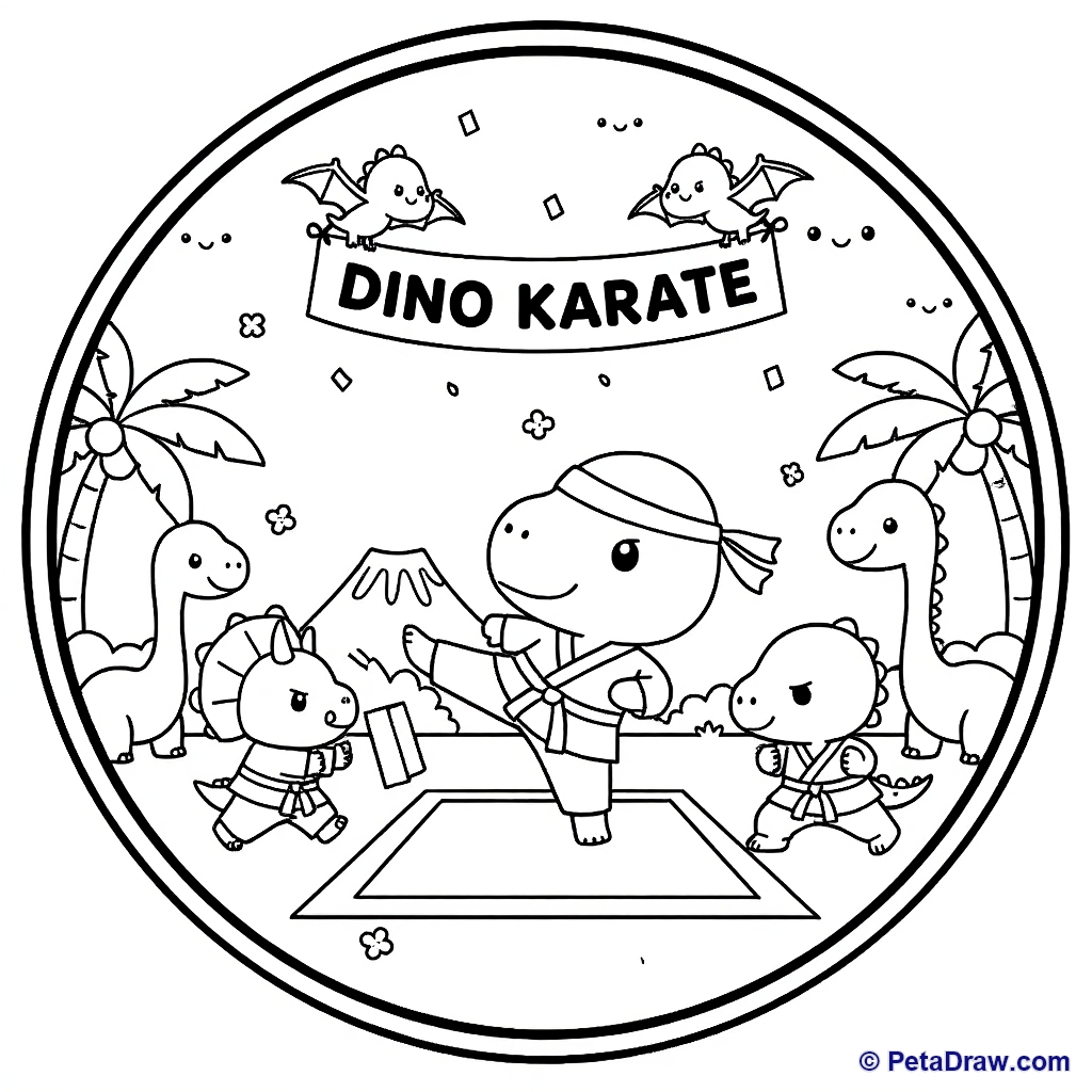 Dinosaurs doing karate