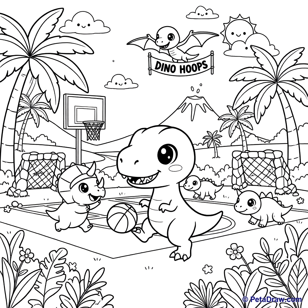 Dinosaur Basketball Game