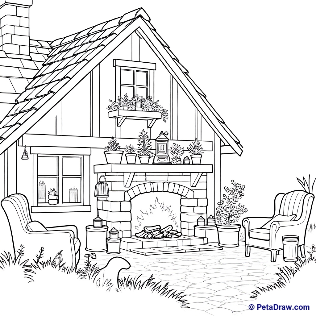 Cozy fireplace scene