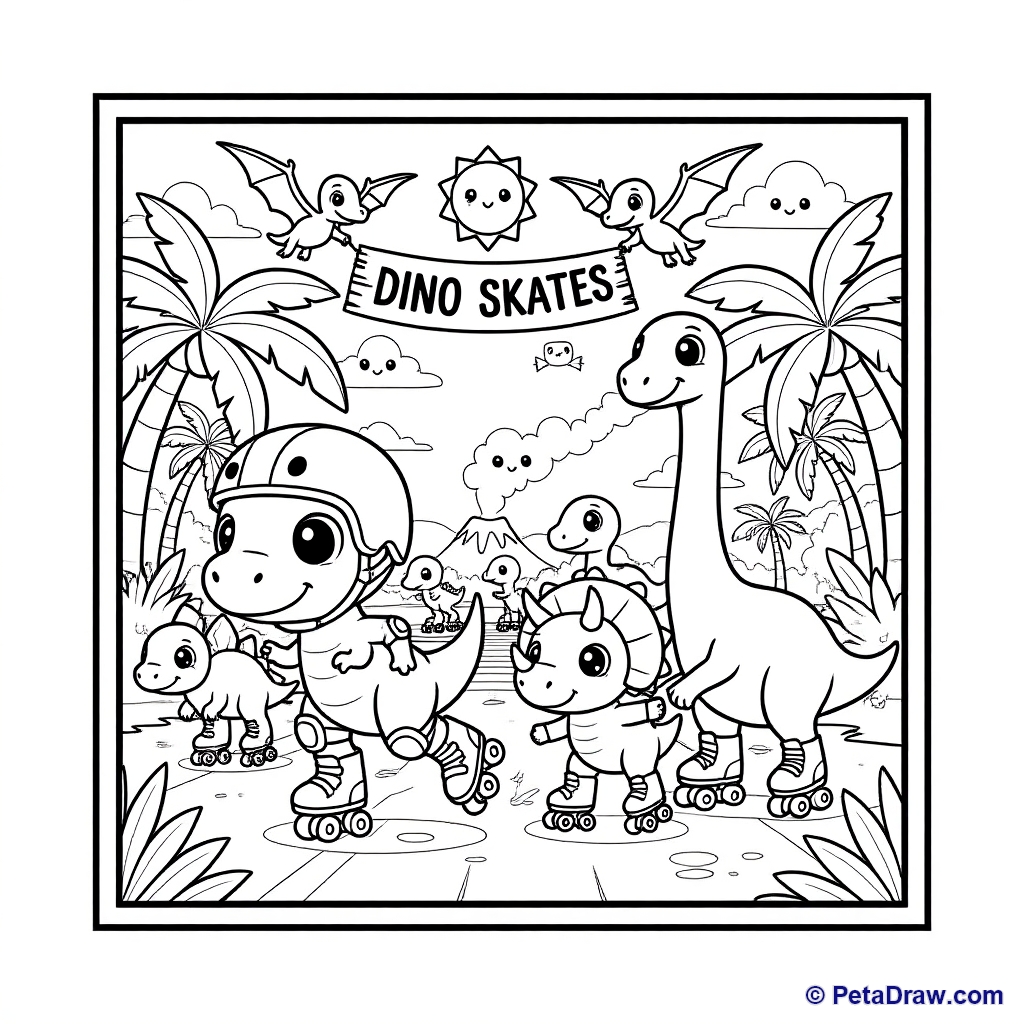 Dinosaurs on skates