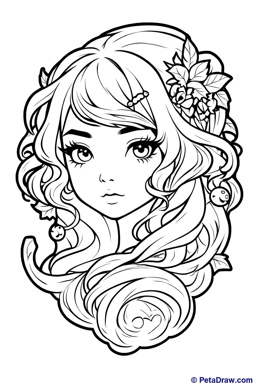 Beautiful girl with tree decorations